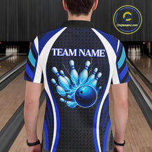Load image into Gallery viewer, Blue Lightning Thunder Bowling Shirts For Men Custom Bowling Jerseys Men, Best Bowling Shirts NQS10879