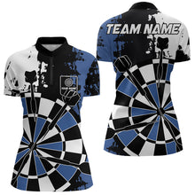 Load image into Gallery viewer, Blue Grunge Darts Shirts For Women Custom Retro Team Darts Jersey NQS9525