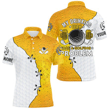 Load image into Gallery viewer, Mens golf polos shirts custom My drinking team has a golfing problem, beer pattern golf team shirt NQS7473