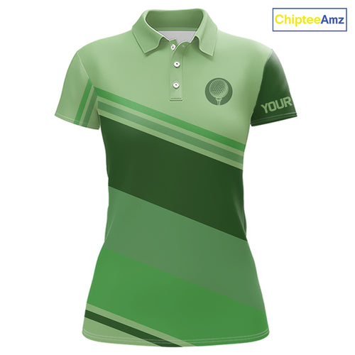 Green Women golf polo shirts custom name ladies golf tops, unique gift for the golfers NQS9970