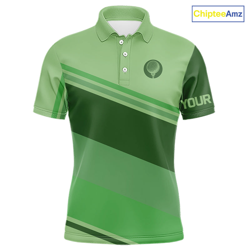 Green Mens golf polo shirts custom name mens golf tops, unique gift for the golfers NQS9970