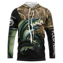 Load image into Gallery viewer, Bass fishing green scales camo personalized sun protection long sleeve fishing shirts NQS3755