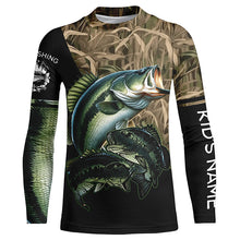 Load image into Gallery viewer, Bass fishing green scales camo personalized sun protection long sleeve fishing shirts NQS3755