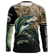 Load image into Gallery viewer, Bass fishing green scales camo personalized sun protection long sleeve fishing shirts NQS3755