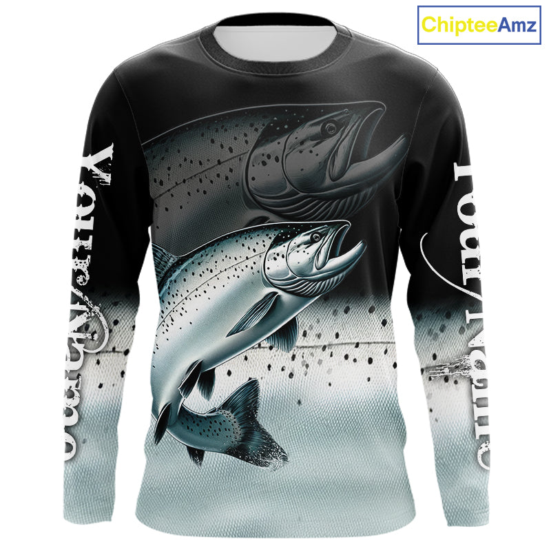 Salmon fishing scales Custom name sun protection personalized fishing gifts, Salmon fishing jerseys NQS10652