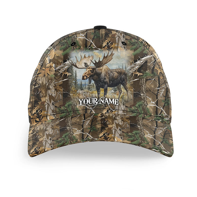 Moose hunting Custom camo hunting hat, Moose hunting hat Unisex Hunting Baseball hat NQS8718