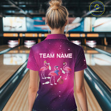 Load image into Gallery viewer, Funny Flamingo Team bowling shirts for Women custom Pink Galaxy pattern bowling jerseys for bowlers NQS10883
