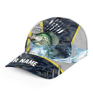 Crappie fishing camo Custom Crappie fishing hat Unisex Fishing Baseball Angler hat cap NQS9181