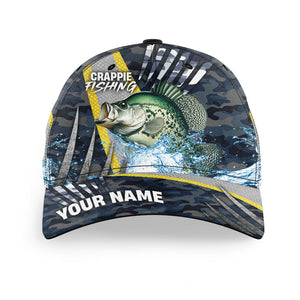 Crappie fishing camo Custom Crappie fishing hat Unisex Fishing Baseball Angler hat cap NQS9181