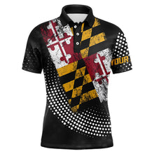 Load image into Gallery viewer, Personalized golf polo shirts for Men Vintage Maryland Flag Custom patriotic golf tops for mens NQS9537