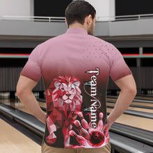 Load image into Gallery viewer, Red Lightning Lion Bowling Polo, Quarter Zip Shirts for Men Custom Lion Bowling Team jerseys NQS9692