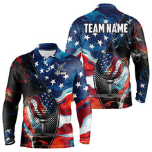 Load image into Gallery viewer, Red, White and Blue American Flag Golf Polo Shirts For Men Custom Patriotic Team Golf Shirt For Golfer NQS9695