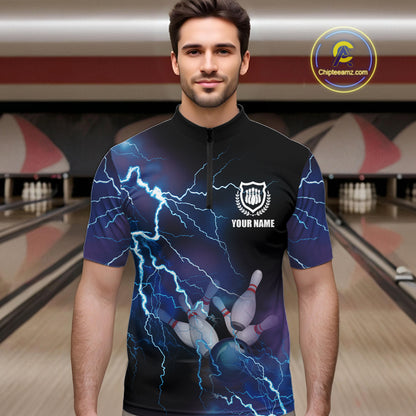 personalized bowling shirt for men – custom name design side view