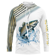 Load image into Gallery viewer, Striped Bass ( Striper) Fishing Customize Name 3D All Over Printed Shirts Personalized Fishing Gift NQS349