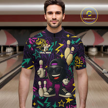 Load image into Gallery viewer, Funny Bowling shirts for Men custom purple graffiti pattern bowling team jerseys, gift for bowlers NQS10271