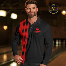 Load image into Gallery viewer, Black and Red retro Bowling shirts for men custom Today&#39;s forecast bowling with a chance of cussing NQS10452
