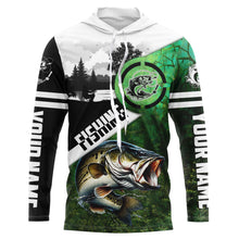 Load image into Gallery viewer, Largemouth Bass Fishing green performance fishing shirt Custom Bass fishing shirts jerseys NQS4140