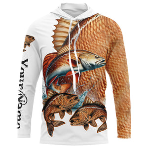 Redfish puppy drum Fishing Customize Name UV protection long sleeves fishing shirts NQS2646