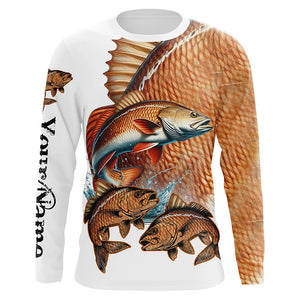 Redfish puppy drum Fishing Customize Name UV protection long sleeves fishing shirts NQS2646