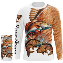 Load image into Gallery viewer, Redfish puppy drum Fishing Customize Name UV protection long sleeves fishing shirts NQS2646