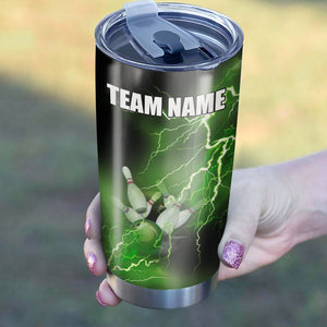 Multicolor Lightning thunder storm Bowling ball pins Custom name and team name bowling tumblers Cup NQS9711
