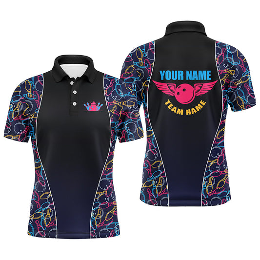 Custom bowling shirt for men – personalized team jersey front view