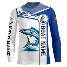 Load image into Gallery viewer, Wahoo fishing UV protection Customize name and boat name tournament long sleeves fishing shirts NQS1973