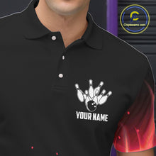 Load image into Gallery viewer, Personalized Mens Bowling Shirt Red flame Bowling Ball and Pins Team bowling jerseys for men Bowler NQS10473