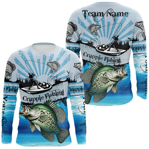 Custom Crappie Fishing Long Sleeve Fishing Shirts, Personalized Crappie Fishing Team Jerseys NQS