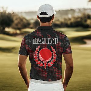Black and Red Camo Golf Polo Shirts For Men Custom mens golf outfit team golf shirts NQS9715