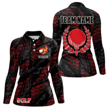 Load image into Gallery viewer, Black and Red Camo Golf Polo Shirts For Women Custom ladies golf outfit team golf shirts NQS9715