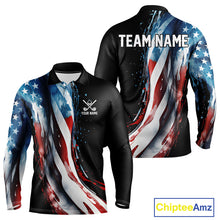 Load image into Gallery viewer, American flag Black Men golf polo shirts Custom team patriotic golf top for mens NQS9978