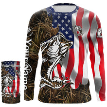 Load image into Gallery viewer, American Bass fishing flag camo Custom sun protection performance fishing shirts for men, women, kid NQS5758