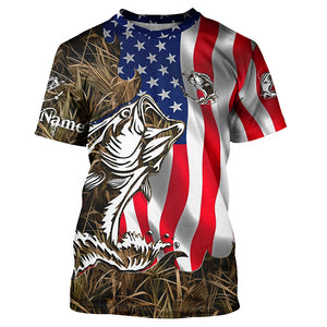 American Bass fishing flag camo Custom sun protection performance fishing shirts for men, women, kid NQS5758