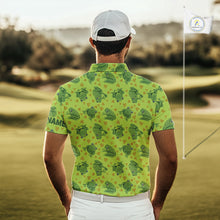 Load image into Gallery viewer, Funny Green Frog pattern Golf polo shirt for men Custom mens golf top, personalized golf gifts NQS11284