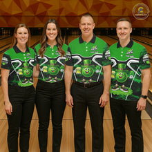 Load image into Gallery viewer, Funny Bowling and Beer Green Shamrock Bowling shirts for Women Custom St Patrick Team bowling Jerseys NQS11672