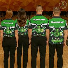 Load image into Gallery viewer, Funny Bowling and Beer Green Shamrock Bowling shirts for Women Custom St Patrick Team bowling Jerseys NQS11672