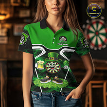 Load image into Gallery viewer, Funny Dart and Beer Green Shamrock Women Dart Shirts Custom St Patrick Team Ladies Dart Jerseys NQS11674
