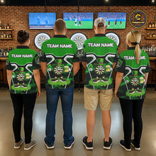 Load image into Gallery viewer, Funny Dart and Beer Green Shamrock Women Dart Shirts Custom St Patrick Team Ladies Dart Jerseys NQS11674