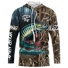 Load image into Gallery viewer, Musky Fishing Customize Name 3D All Over Printed Fishing Camo Shirts, Personalized Fishing Gifts NQS292