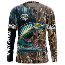 Load image into Gallery viewer, Musky Fishing Customize Name 3D All Over Printed Fishing Camo Shirts, Personalized Fishing Gifts NQS292