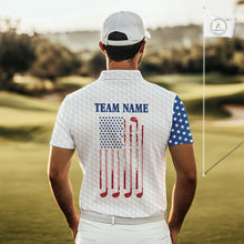 Load image into Gallery viewer, Red, White and Blue American Flag Golf polo shirts For Men Custom patriotic mens golf top NQS9987