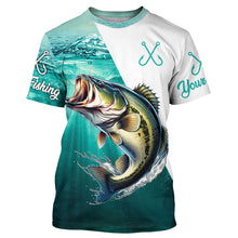 Load image into Gallery viewer, Largemouth Bass Fishing Custom Name green sun protection fishing shirts NQS3484