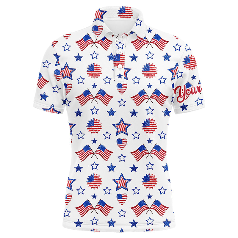 Mens golf polo shirts American flag independence day pattern custom patriot team golf shirts NQS5781