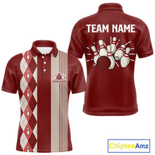 Load image into Gallery viewer, Retro Red argyle pattern Bowling shirts For Men custom bowling team jerseys Bowler Outfits NQS10151