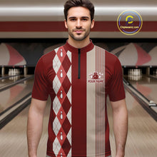 Load image into Gallery viewer, Retro Red argyle pattern Bowling shirts For Men custom bowling team jerseys Bowler Outfits NQS10151