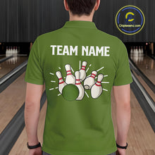 Load image into Gallery viewer, Retro Green argyle pattern Bowling shirts For Men custom bowling team jerseys Bowler Outfits NQS10152