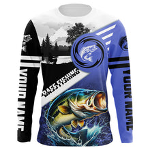 Load image into Gallery viewer, Largemouth Bass Fishing Blue performance fishing shirt UV protection custom name long sleeves NQS2121