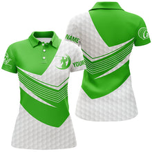 Load image into Gallery viewer, Green and White golf shirt custom short sleeve, long sleeve golf polos for womens, golf gift for women NQS5980