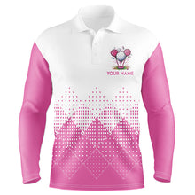 Load image into Gallery viewer, White and Pink argyle plaid pattern Men&#39;s custom golf shirts, personalized golf gifts for men NQS8310